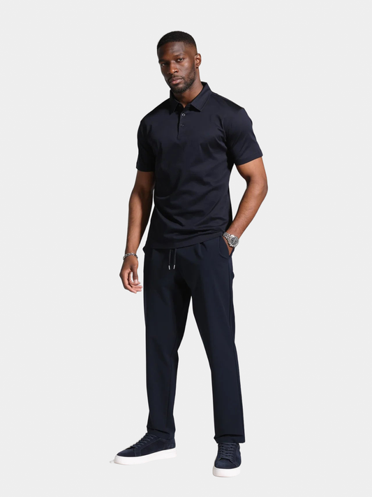 NAVY MERCERISED POLO