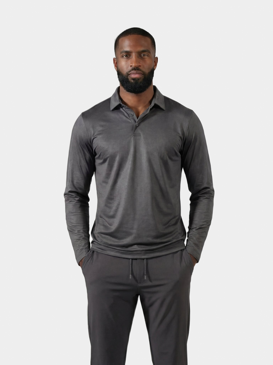 Polo Longsleeve grijs 3:4