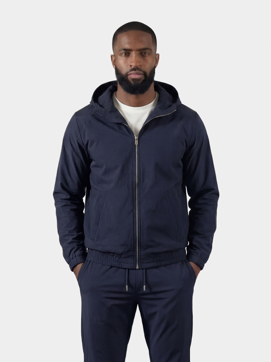 HOODED NAVY TECH SUIT