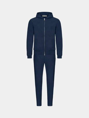 NAVY HOODED TECH SUIT