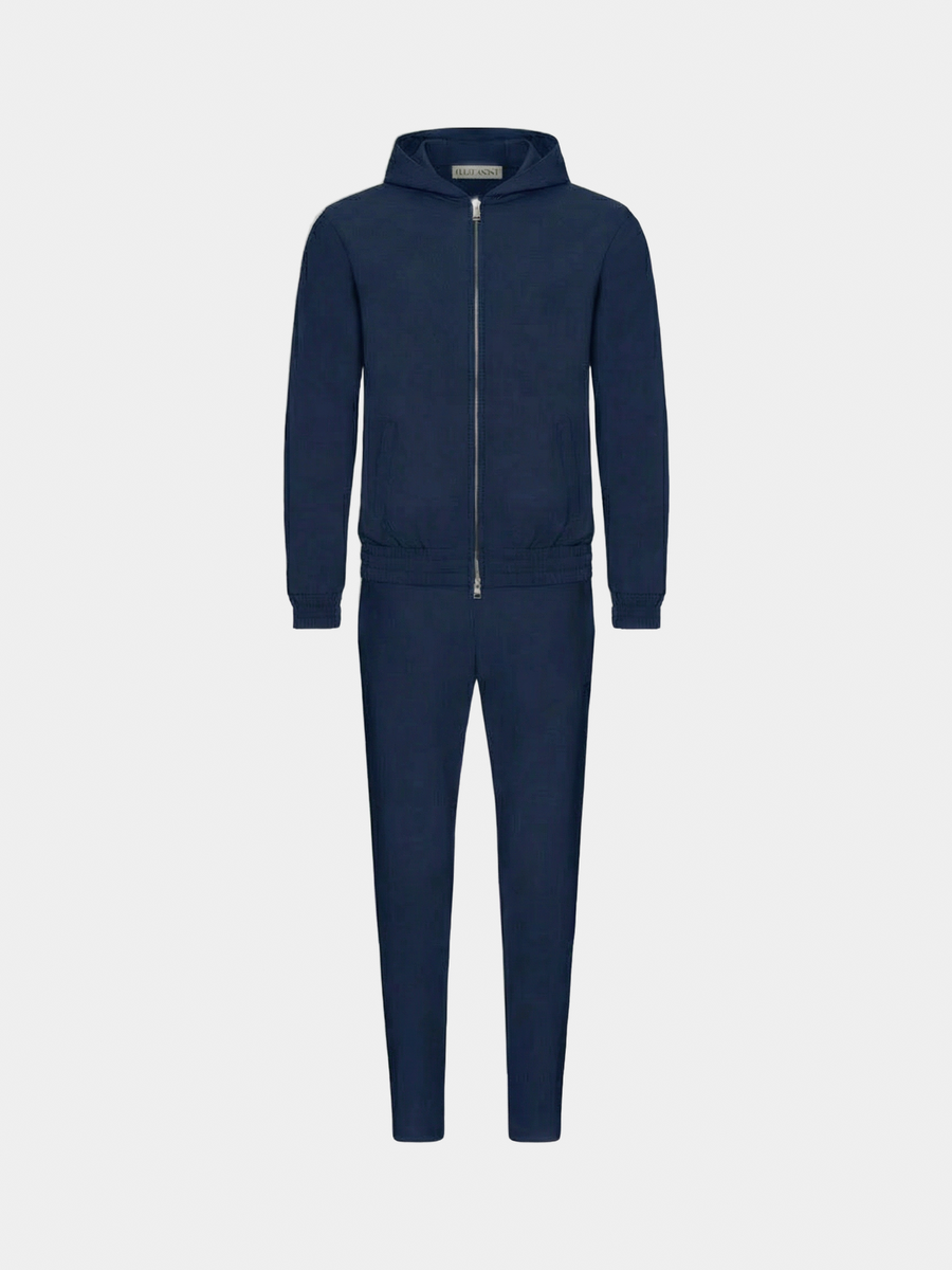 NAVY HOODED TECH SUIT