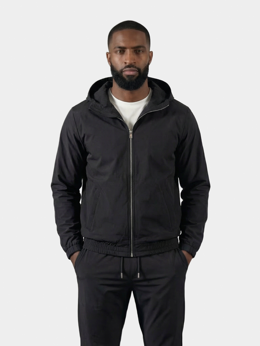 HOODED BLACK TECH SUIT