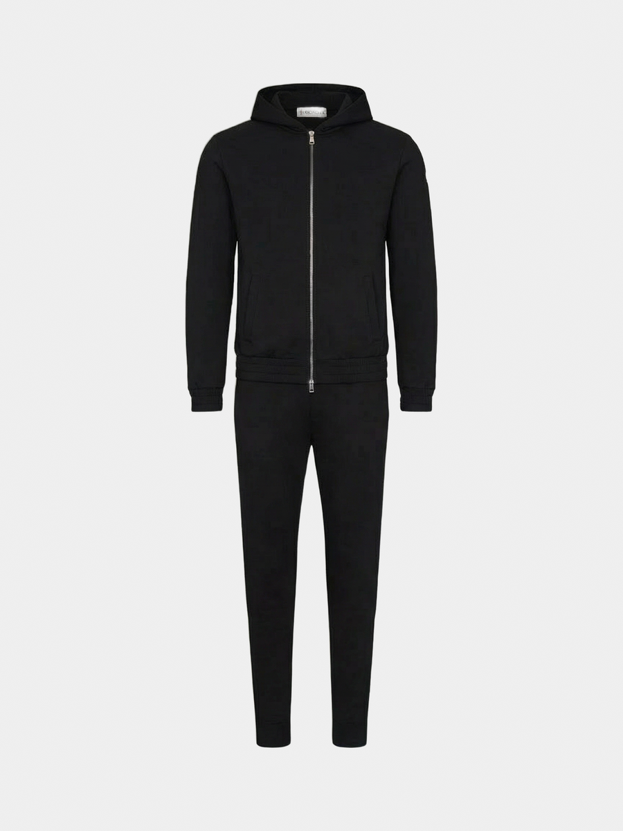 BLACK HOODED TECH SUIT