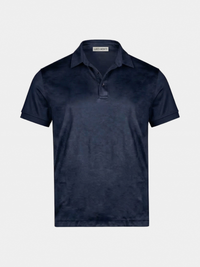 NAVY MERCERISED POLO