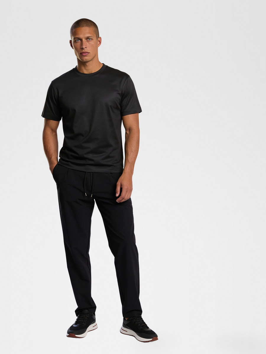 BLACK MERCERISED GLANZ SHIRT