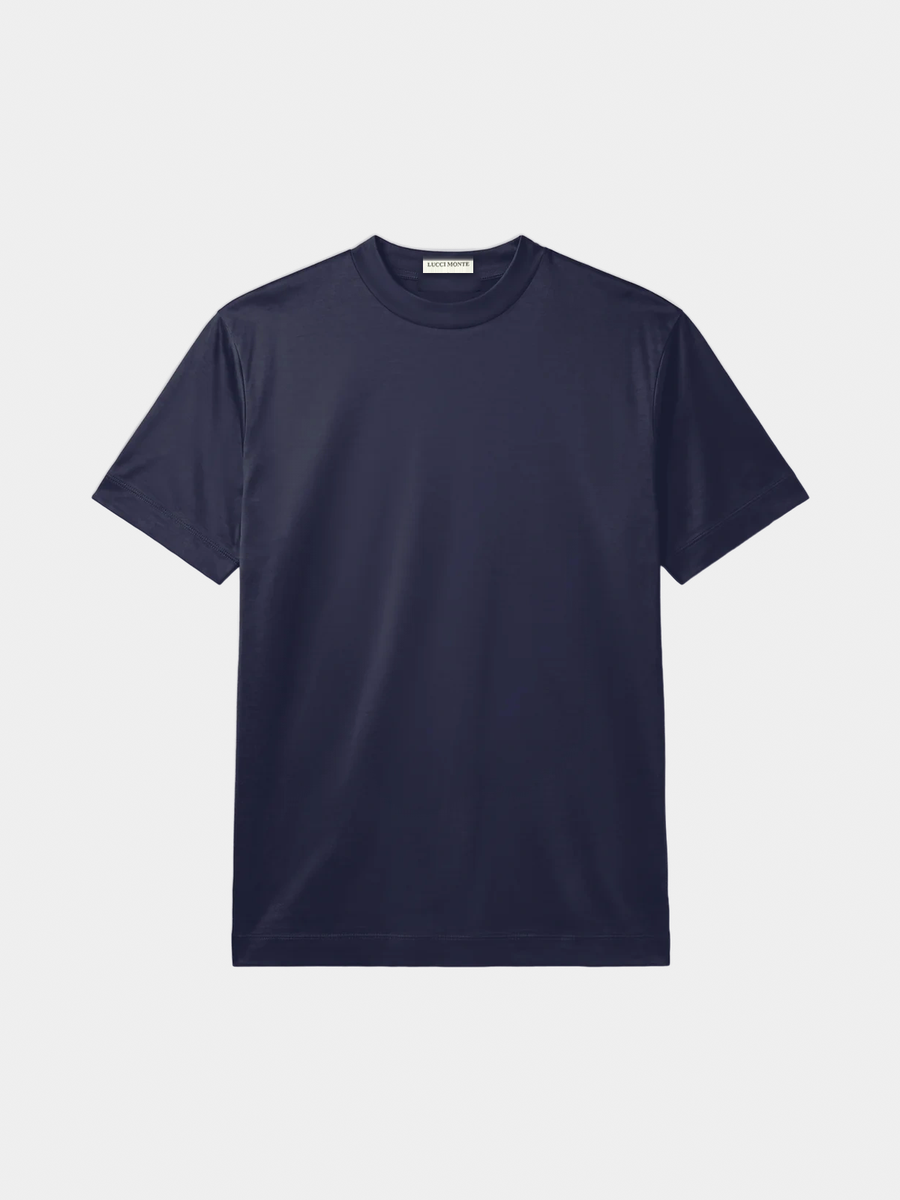 NAVY MERCERISED SHIRT