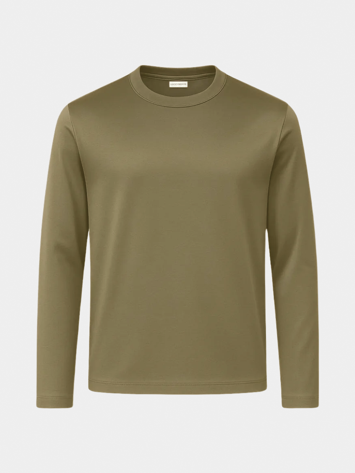 OLIVE MERCERISIERTER GLANZPULLOVER