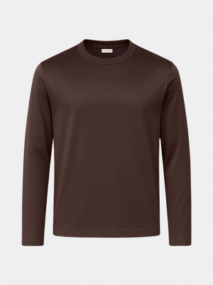 BROWN MERCERISED GLANZ PULLOVER
