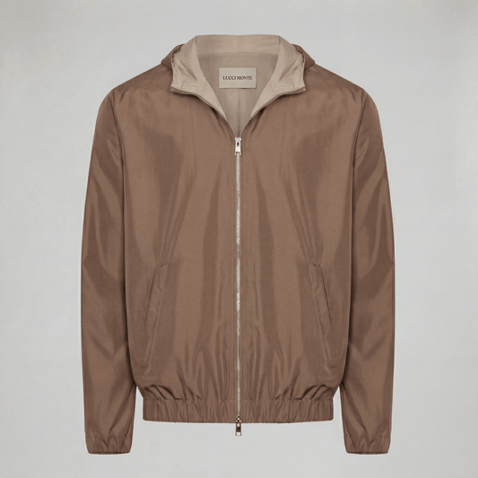 PREMIUM TAUPE HOODED JACKET