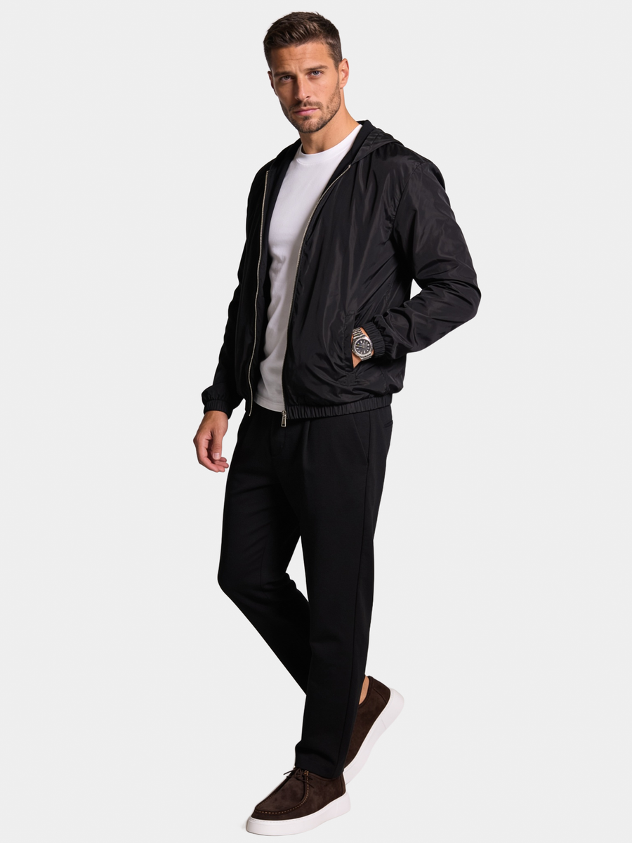 PREMIUM BLACK HOODED JACKET