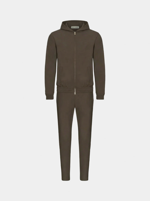 BROWN HOODED TECH SUIT