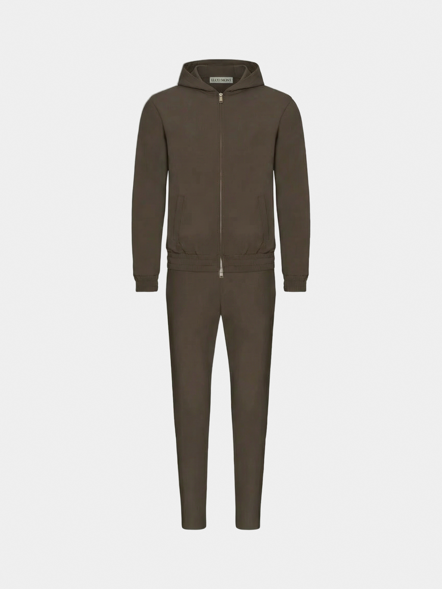 BROWN HOODED TECH SUIT