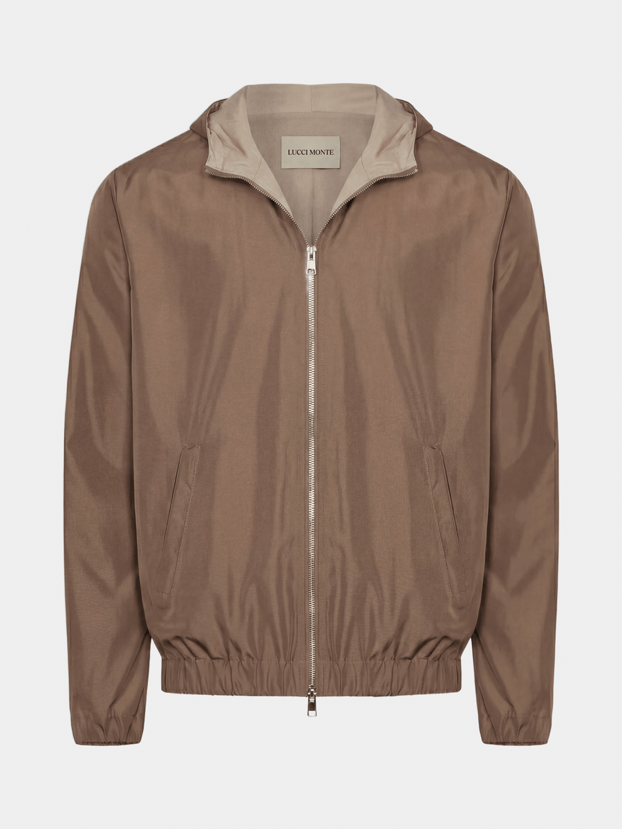 PREMIUM TAUPE HOODED JACKET