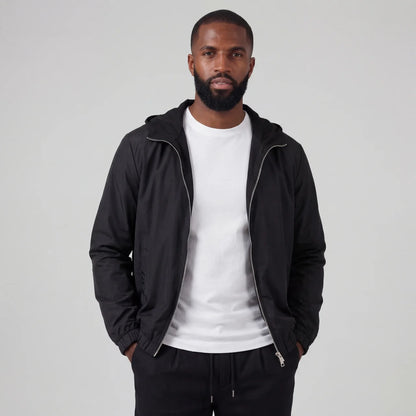 PREMIUM BLACK HOODED JACKET