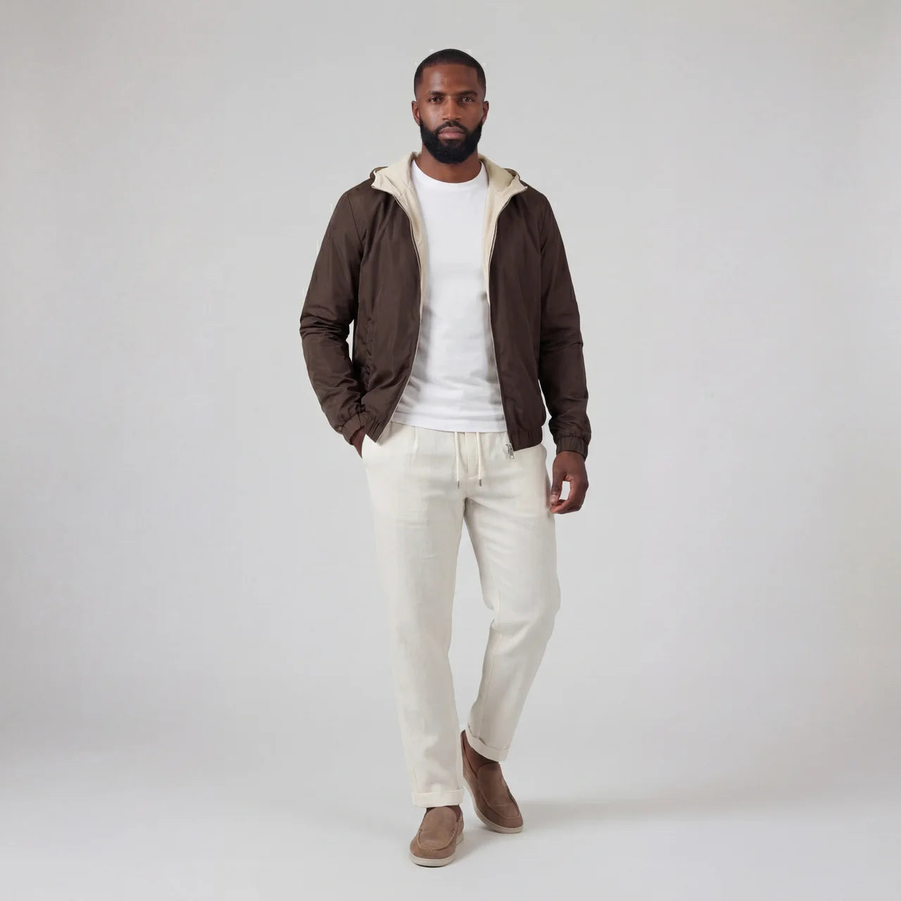 PREMIUM BROWN HOODED JACKET