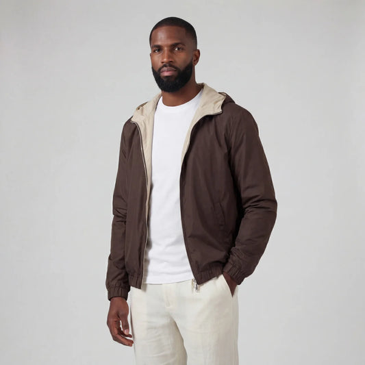 PREMIUM BROWN HOODED JACKET