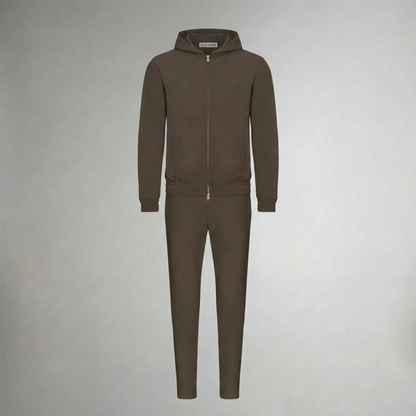 HOODED BROWN TECH SUIT