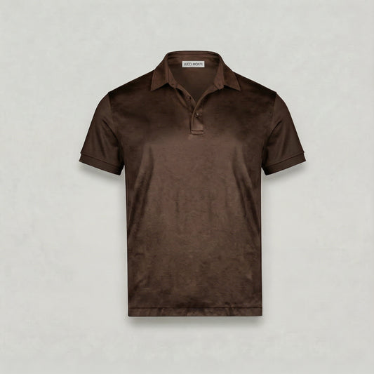 BROWN MERCERISED POLO