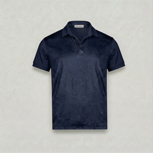 NAVY MERCERISED POLO