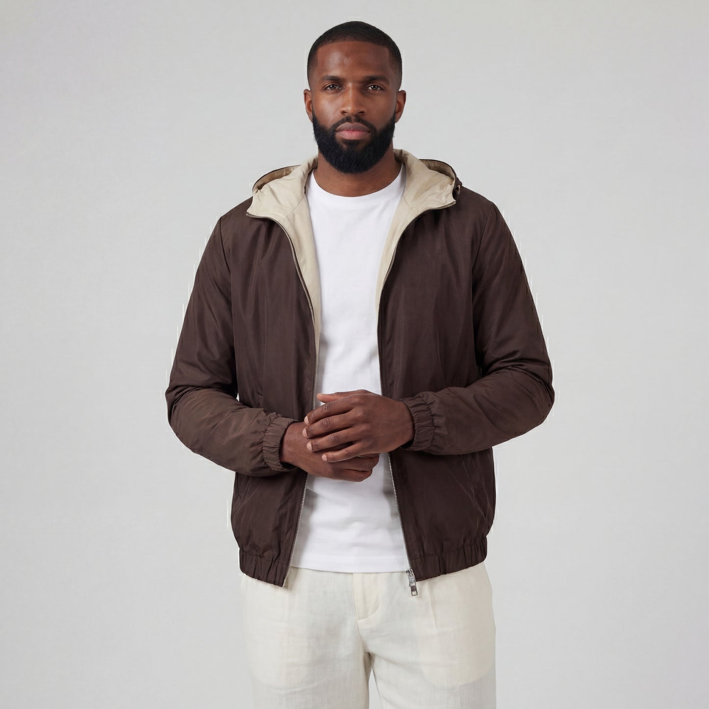 PREMIUM BROWN HOODED JACKET