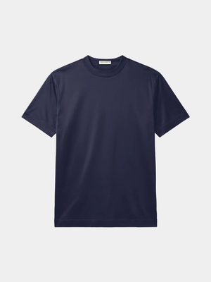 NAVY MERCERISED SHIRT