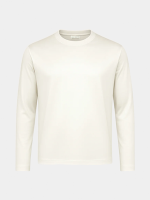 WHITE MERCERISED GLANZ PULLOVER
